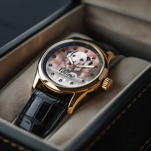 Dog Paw Prints Custom Photo Watch