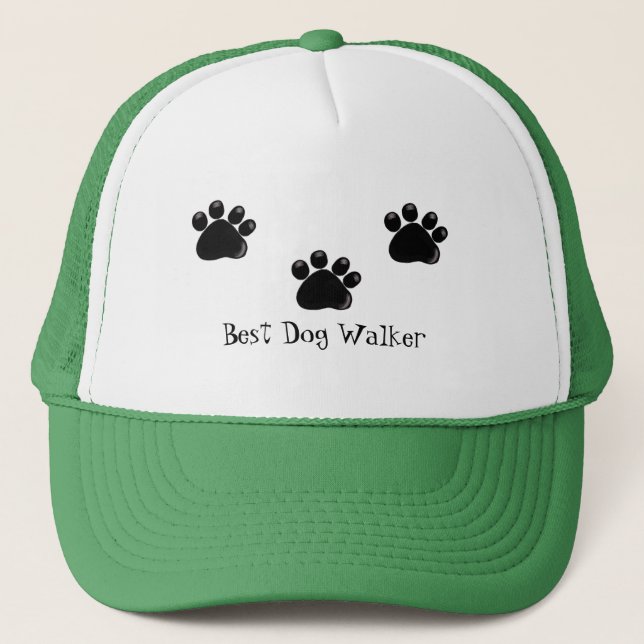 Dog Paw Prints, Dog Walker Trucker Hat (Front)