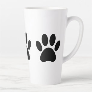 Dog Paw Prints In Black Coffee Mug