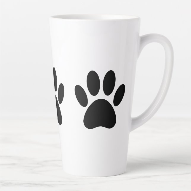 Dog Paw Prints In Black Coffee Mug (Right)