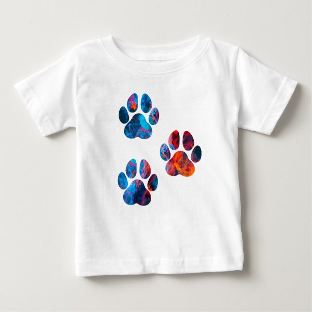 Dog Paw Prints - Ink in Water Baby T-Shirt (Front)