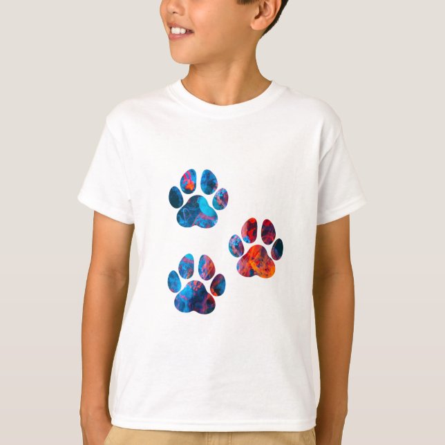 Dog Paw Prints - Ink in Water T-Shirt (Front)