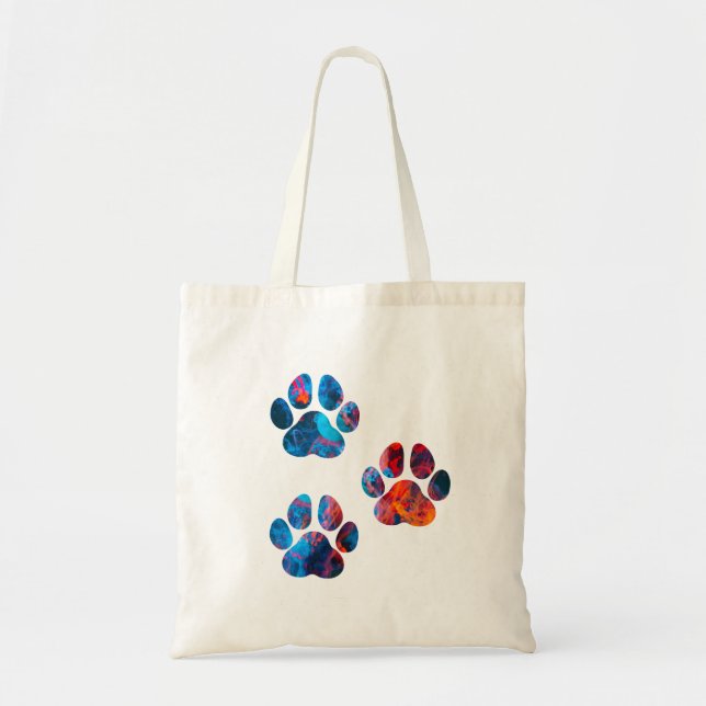 Dog Paw Prints - Ink in Water Tote Bag (Front)