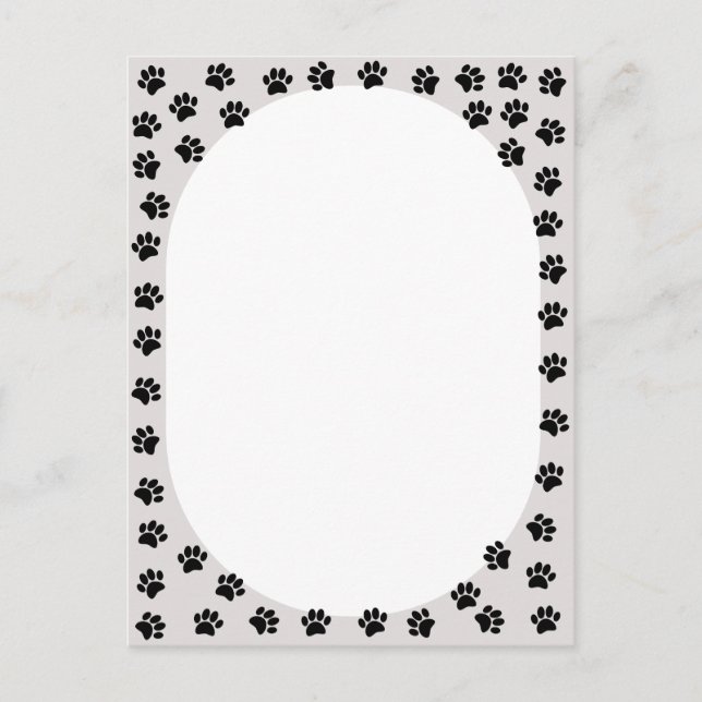 Dog Paw Prints Oval Shape Postcard (Front)