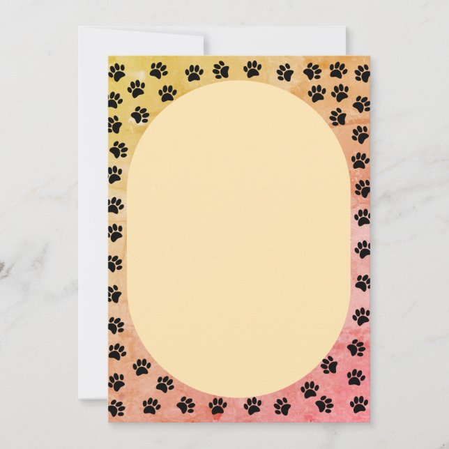 Dog Paw Prints Oval Shape Vintage Style (Front)