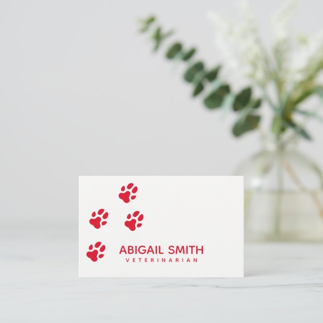 Dog Paw Prints - Pet Business - Card (Standing Front)