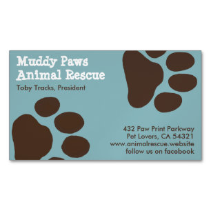 Dog Paw Prints - Pet Services Magnetic Business Card