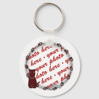 Dog Paw Prints Photo Frame Key Ring
