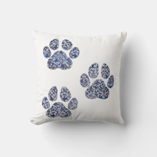 Dog Paw Prints - Portuguese Tiles Cushion