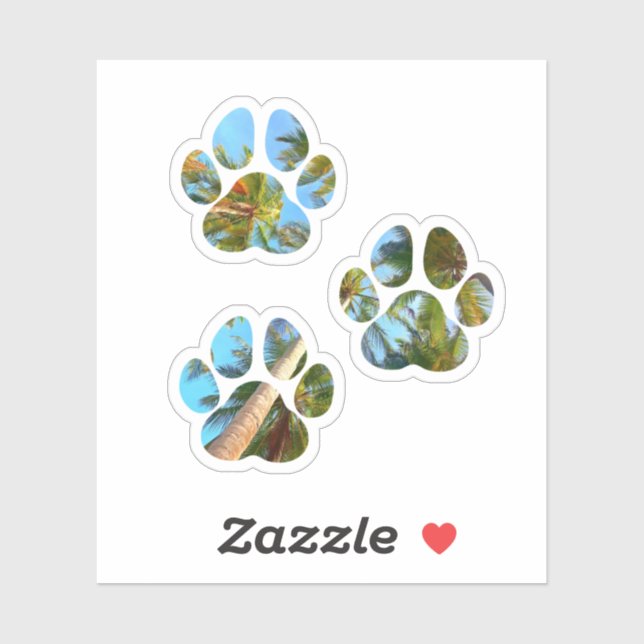 Dog Paw Prints - Tropical Palm Trees (Sheet)