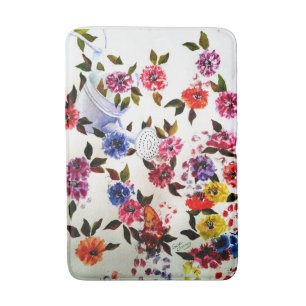 DOG PAW PRINTS WATERING CAN BATH MAT