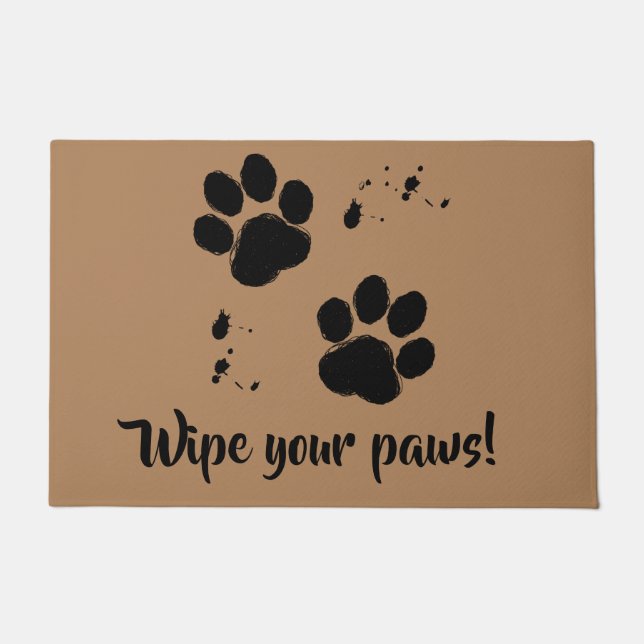 Dog Paw Prints: Wipe your paws! Doormat (Front)