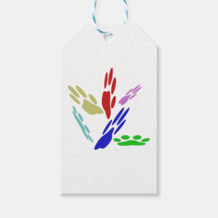 Dog Paw Prints With Polka Dots Gift Tags