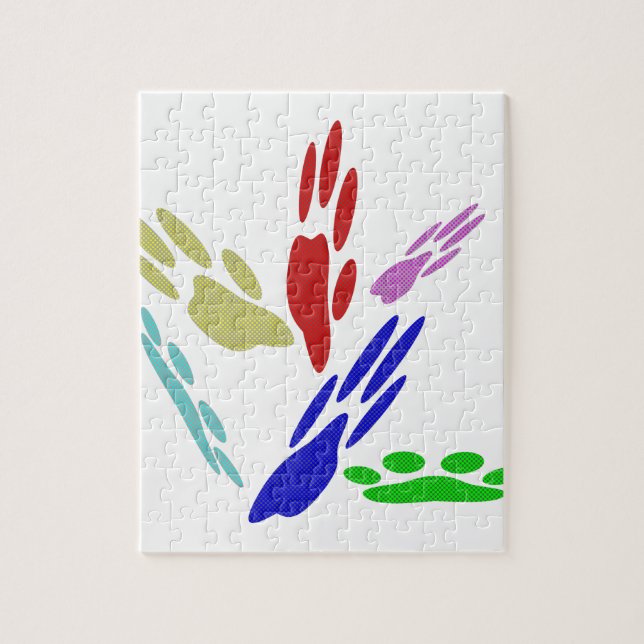 Dog Paw Prints With Polka Dots Jigsaw Puzzle (Vertical)
