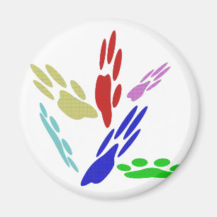 Dog Paw Prints With Polka Dots Magnet