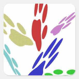 Dog Paw Prints With Polka Dots Square Sticker
