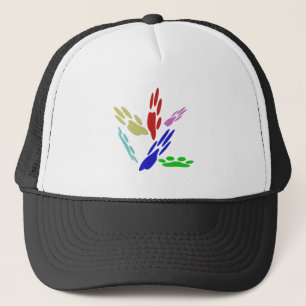 Dog Paw Prints With Polka Dots Trucker Hat