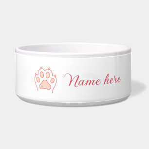 Dog paw red heart pet add name text animal paw