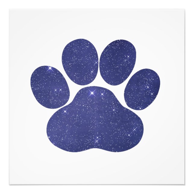 Dog Paw Silhouette Photo Print (Front)