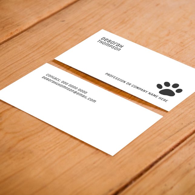 Dog Paw simple pet Business Card (love pets)