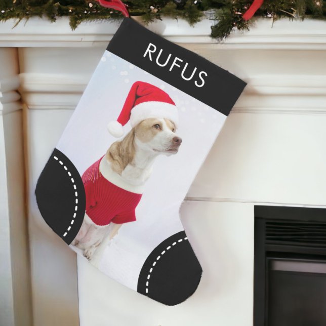Dog Paw Themed Personalised Christmas Photo Small Christmas Stocking (Dog Paw Themed Personalized Christmas Photo Small Christmas Stockings from Ricaso. Upload dog photo)