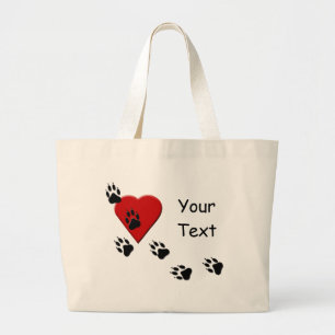 Dog Paw Tracks On My Heart Tote Bag
