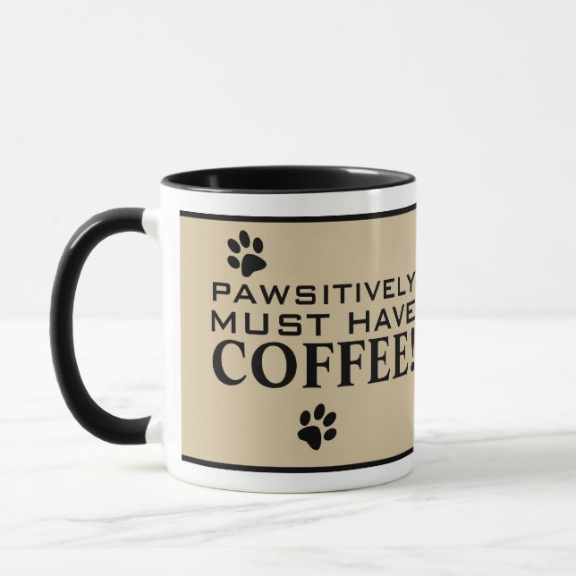 Dog Paw Typography Coffee Lover's Cute Speciality Mug (Left)