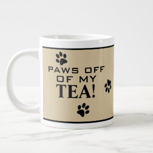 Dog Paw Typography Tea Lover's Custom Speciality Large Coffee Mug