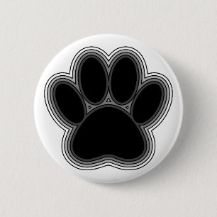 Dog Paw With Outlines 6 Cm Round Badge