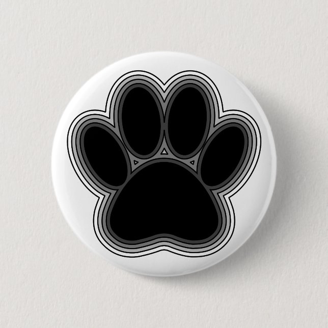 Dog Paw With Outlines 6 Cm Round Badge (Front)
