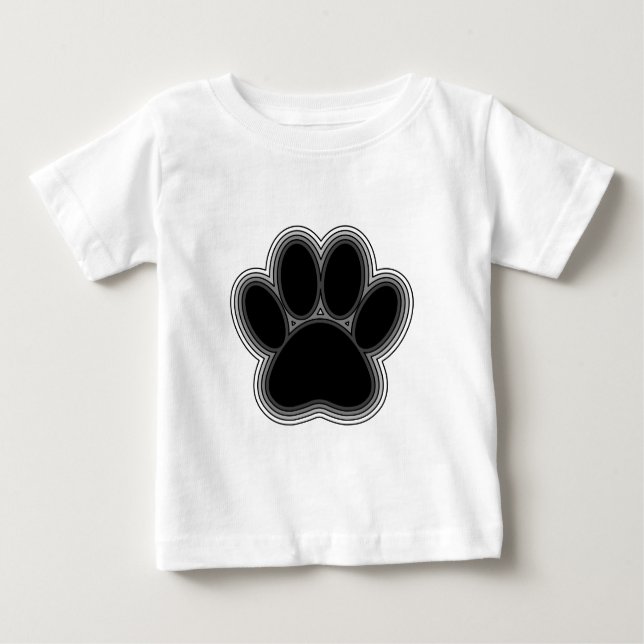 Dog Paw With Outlines Baby T-Shirt (Front)