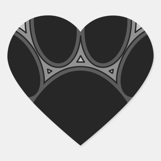 Dog Paw With Outlines Heart Sticker (Front)