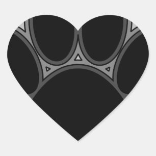 Dog Paw With Outlines Heart Sticker