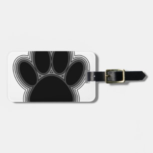Dog Paw With Outlines Luggage Tag