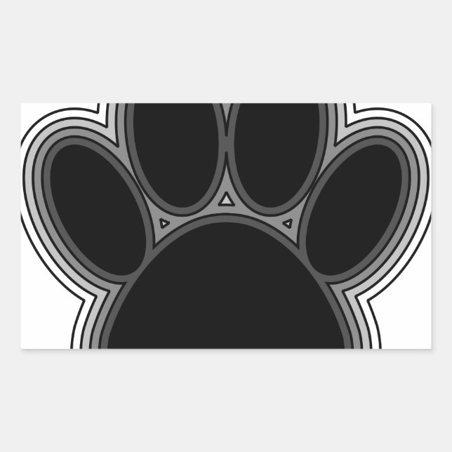 Dog Paw With Outlines Rectangular Sticker (Front)