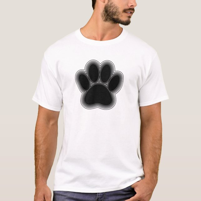 Dog Paw With Outlines T-Shirt (Front)