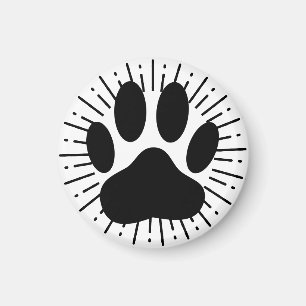 Dog Pawprint And Vintage Style Sunbeam  Magnet