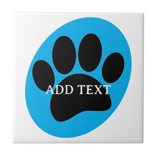 Dog Pawprint Art Ceramic Tile (Front)