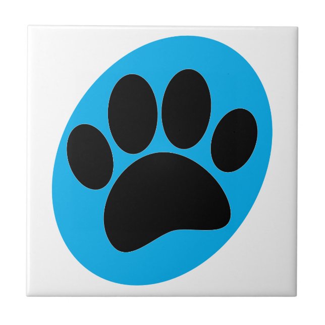 Dog Pawprint Art Ceramic Tile (Front)