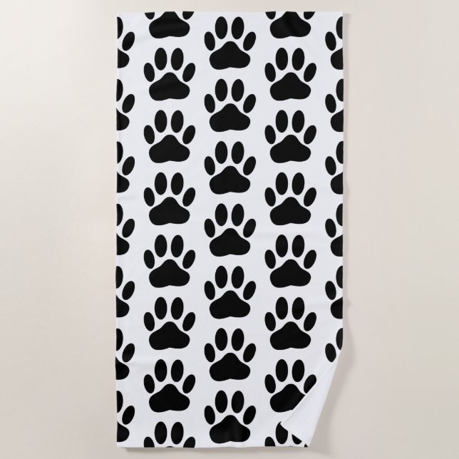 Dog Pawprint Beach Towel (Front)