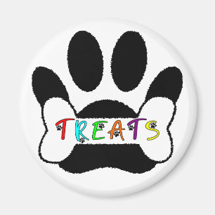 Dog Pawprint Bone Treats Custom Individual Magnet