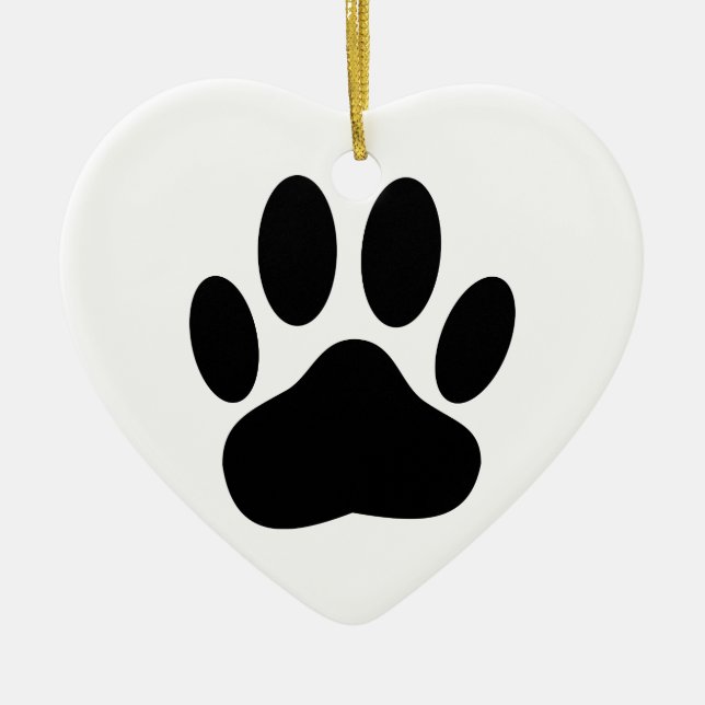 Dog Pawprint Ceramic Ornament (Front)
