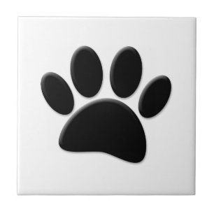 Dog Pawprint Ceramic Tile
