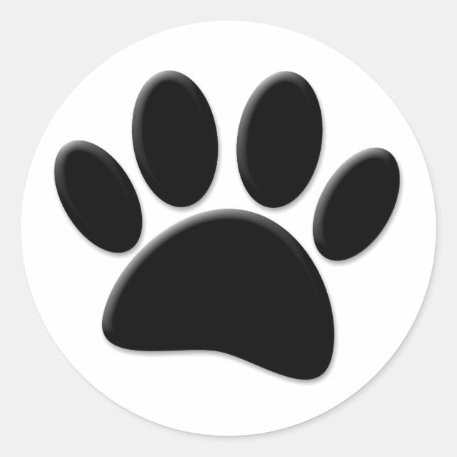Dog Pawprint Classic Round Sticker (Front)
