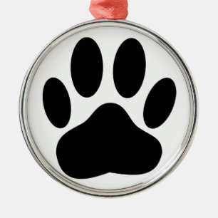 Dog Pawprint Metal Ornament