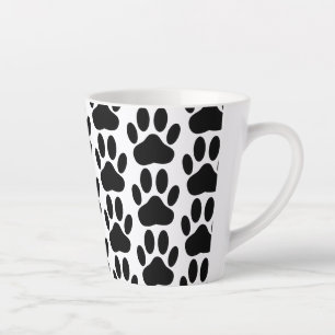 Dog Pawprint Pattern Latte Mug