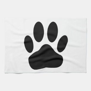Dog Pawprint Tea Towel