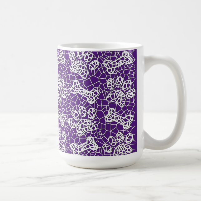 Dog Paws and Bones Faux Lace Art Print Coffee Mug (Right)