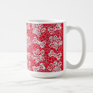 Dog Paws and Bones Faux Lace Art Print Coffee Mug