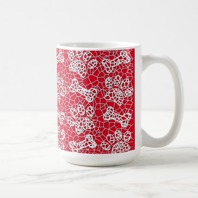 Dog Paws and Bones Faux Lace Art Print Coffee Mug (Right)